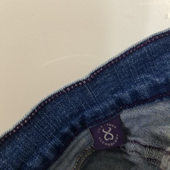 NYDJ Lift Tuck Technology Cropped Jeans Stretch Blue Size 14 - Picture 6 of 6